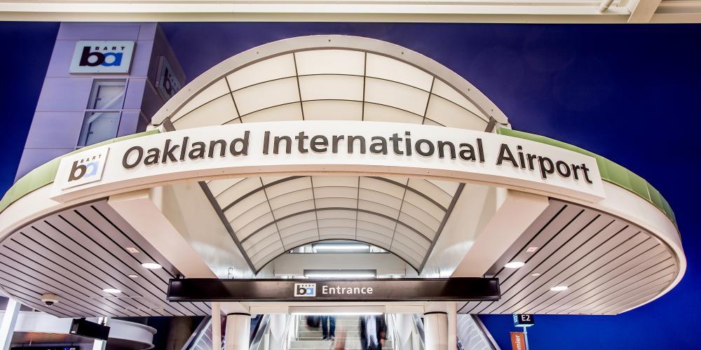 The Oakland International Airport BART station entrance.
