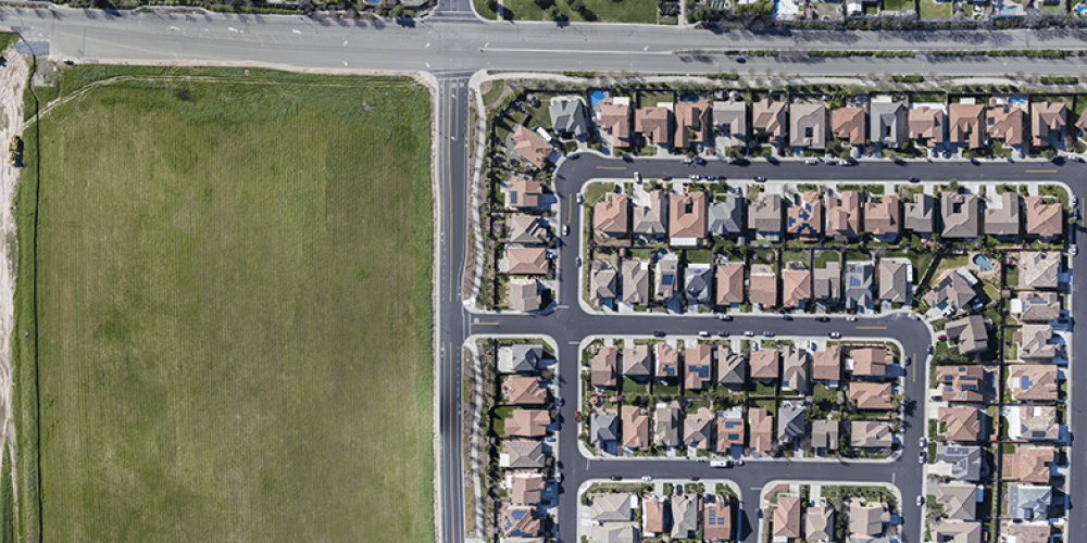 Aerial view of development in Vacaville