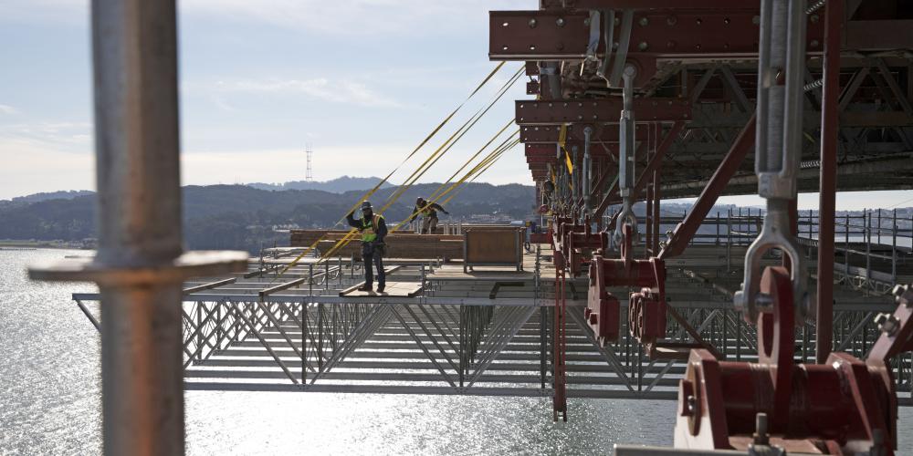 Golden Gate Bridge suicide barrier work
