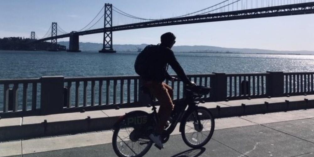 Biker on San Francisco Bay Trail