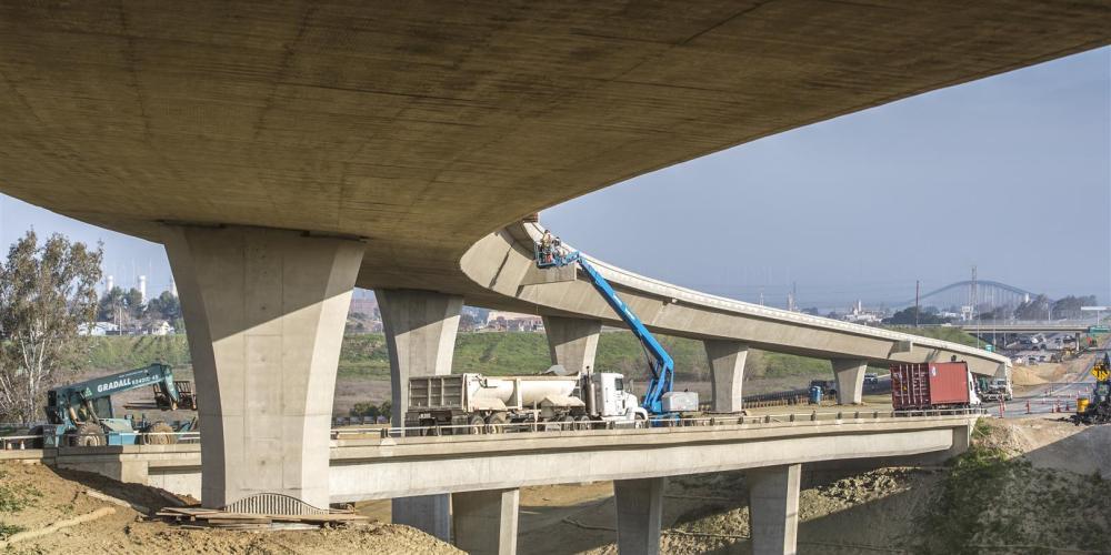 A bridge under construction
