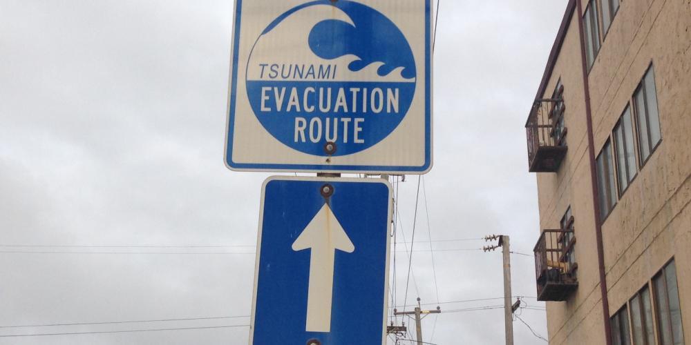 Tsunami sign in San Francisco