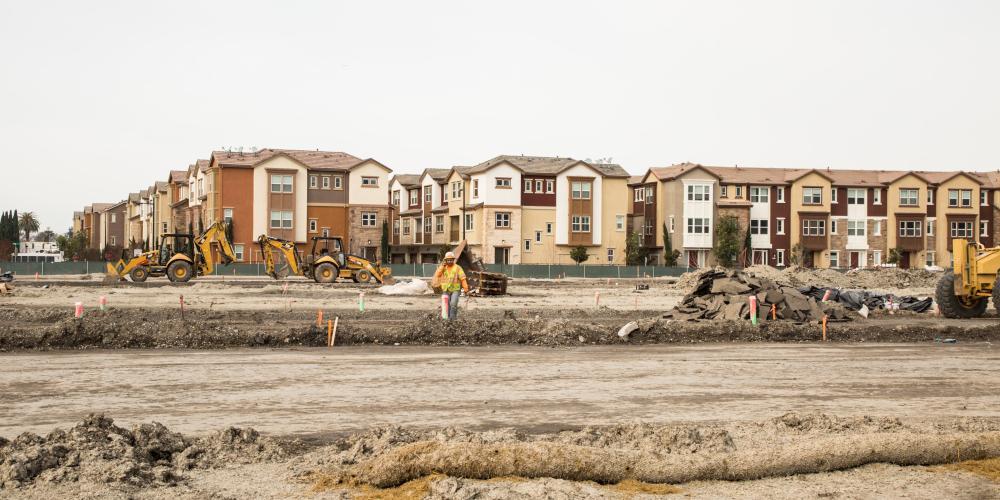 Housing construction in Milpitas.
