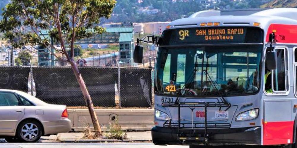 9R San Bruno rapid bus in Bayview