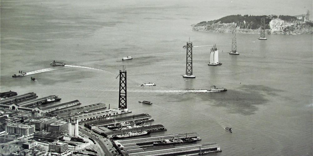 Bay Bridge under construction circa 1935.