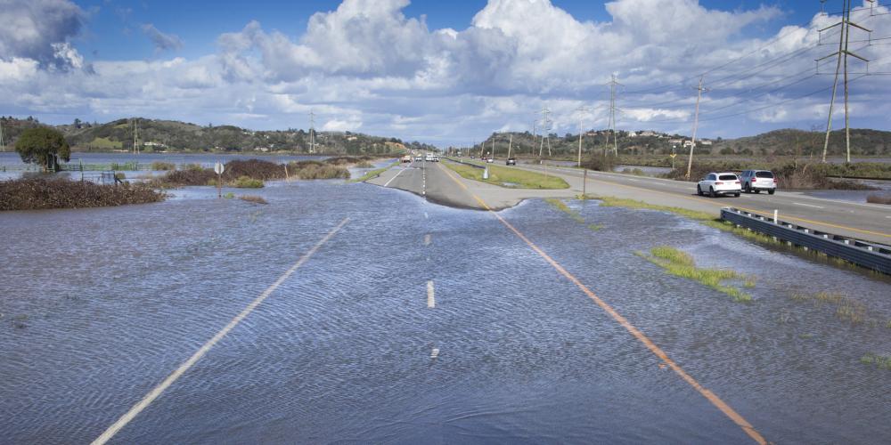 Highway 37 flooded