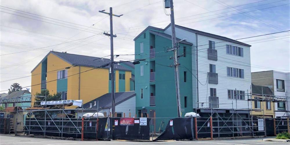 Apartments under construction in San Francisco's Sunset District.