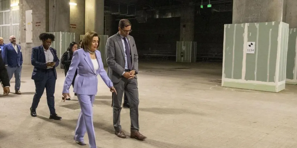 Speaker Emerita Nancy Pelosi tours The Portal in May.