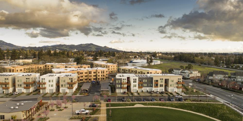 Multifamily housing under construction in Sonoma County.