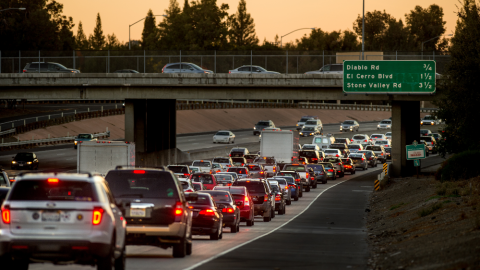 Image of freeway congestion in the vicinity of Danville, CA.
