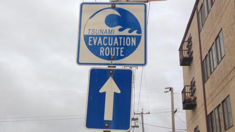 Tsunami sign in San Francisco