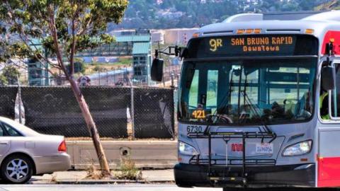 9R San Bruno rapid bus in Bayview