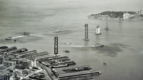 Bay Bridge under construction circa 1935.