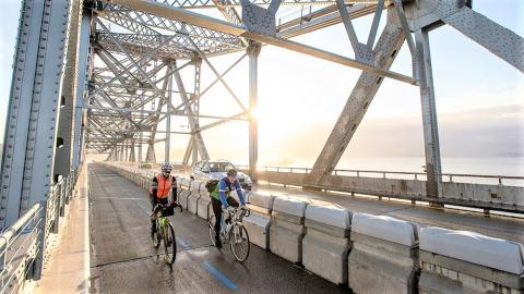Bicyclists on the Richmond-San Rafael Bridge