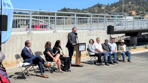 MTC Commissioner Damon Connolly speaks at opening of Marin's North-South Bikeway