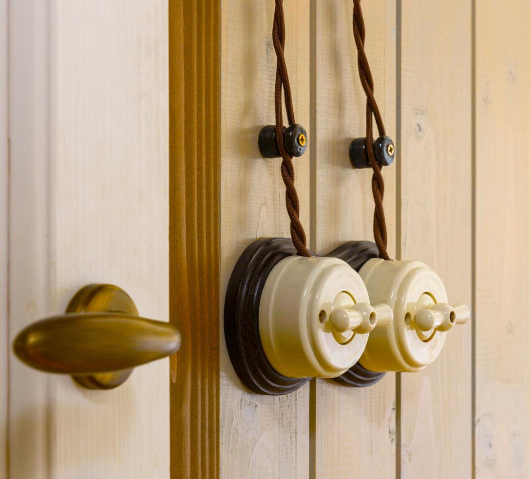 Knob-and-tube wiring.